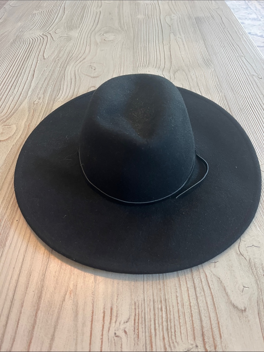 Free people Classic Wide-Brim Black Wool Hat